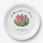 リトルカボチャは秋の赤ちゃんシャワーの途中にある ペーパープレート (正面)