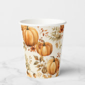 リトルカボチャは秋の赤ちゃんシャワーの途中にある 紙コップ (裏面)