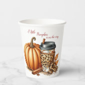 リトルカボチャは秋の赤ちゃんシャワーの途中にある 紙コップ (正面)