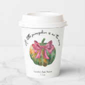 リトルカボチャは秋の赤ちゃんシャワーの途中にある 紙コップ (裏面)