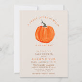 リトルカボチャは途中にある秋ベビーシャワーinv 招待状 (正面)