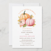 リトルカボチャは途中にある秋女の子の赤ちゃんシャワー 招待状 (正面)