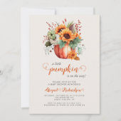 リトルカボチャひまわりフローラ秋ベビーシャワー 招待状 (正面)