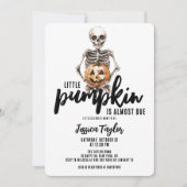 リトルカボチャほとんど締め付けのスケルトンのジャック・オランタン 招待状 (正面)