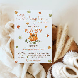 リトルカボチャエレガントベビーシャワー秋秋 招待状