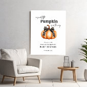 リトルカボチャオレンジブラックミニマリズム赤ちゃんシャワー ポスター