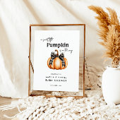 リトルカボチャオレンジブラックミニマリズム赤ちゃんシャワー ポスター