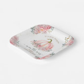 リトルカボチャオンザウェイピンク秋赤ちゃんシャワー ペーパープレート (傾斜あり)