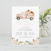 リトルカボチャオンザウェイフローラガールベビーシャワー 招待状 (スタンド正面)