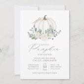 リトルカボチャオンザウェイフローラガールベビーシャワー 招待状 (正面)