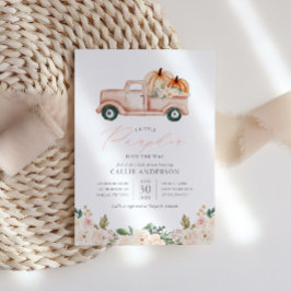 リトルカボチャオンザウェイフローラガールベビーシャワー 招待状