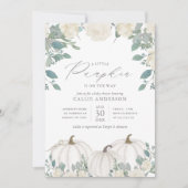 リトルカボチャオンザウェイフローラガールベビーシャワー 招待状 (正面)