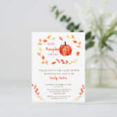 リトルカボチャオンザウェイベビーシャワー秋かわいい ポストカード (スタンド正面)