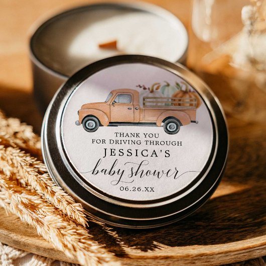 リトルカボチャオンザウェイベビースティッカー好み ラウンドシール