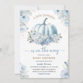 リトルカボチャオンザウェイボーイ秋ベビーシャワー 招待状 (正面)