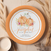 リトルカボチャオンザウェイ秋フローラベビーシャワー ペーパープレート