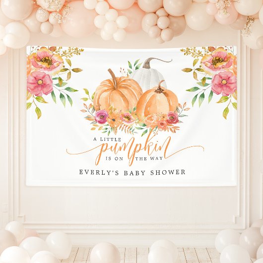 リトルカボチャオンザウェイ秋フローラベビーシャワー 横断幕
