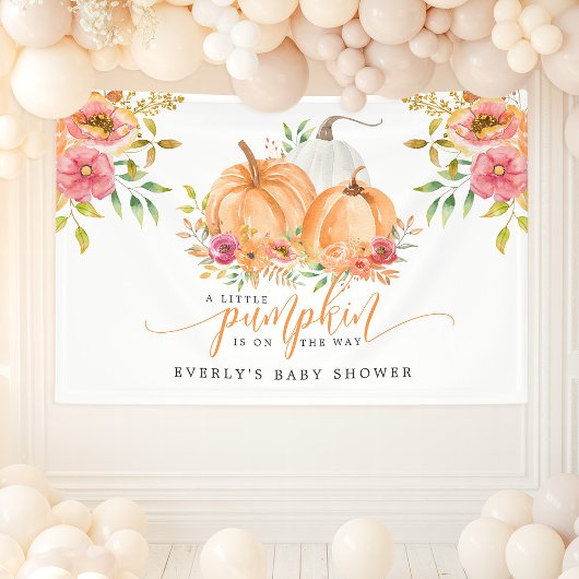 リトルカボチャオンザウェイ秋フローラベビーシャワー 横断幕
