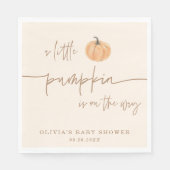 リトルカボチャオンザウェイ秋ベビーシャワー スタンダードランチョンナプキン (正面)