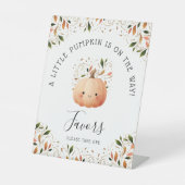 リトルカボチャオンザウェイ秋ベビーシャワー 台座サイン (正面)