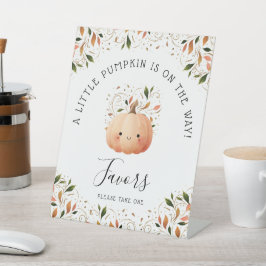 リトルカボチャオンザウェイ秋ベビーシャワー 台座サイン