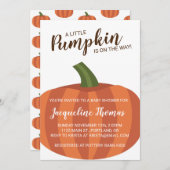 リトルカボチャオンザウェイ秋ベビーシャワー 招待状 (正面/裏面)