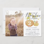 リトルカボチャカスタムの誕生日パーティーの写真 招待状 (正面)