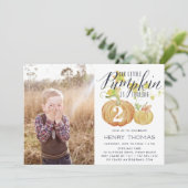 リトルカボチャカスタムの誕生日パーティーの写真 招待状 (スタンド正面)