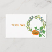 リトルカボチャカップル赤ちゃんシャワー緑リース エンクロージャーカード (裏面)