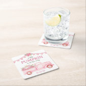 リトルカボチャガールベビーシャワー スクエアペーパーコースター (インサイチュ)