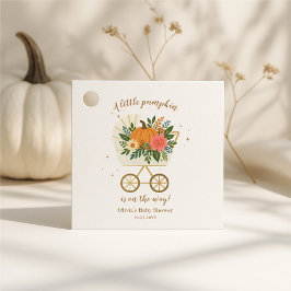 リトルカボチャガールベビーシャワー フェイバータグ
