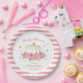 リトルカボチャガールベビーシャワー ペーパープレート (パーティー)