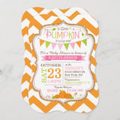 リトルカボチャシェブロンベビーシャワー招待状 招待状 (正面/裏面)