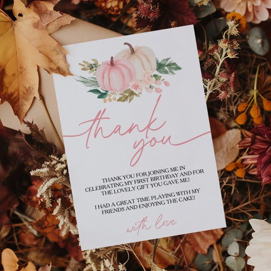 リトルカボチャターニングワン誕生日サンキューカード 招待状