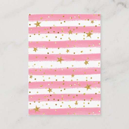 リトルカボチャツインガールベビーシャワーおむつラッフル エンクロージャーカード (裏面)