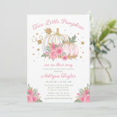 リトルカボチャツインガールベビーシャワー招待状 招待状 (スタンド正面)