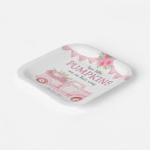 リトルカボチャツインガールベビーシャワー ペーパープレート (傾斜あり)