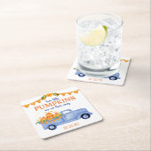 リトルカボチャツインボーイ赤ちゃんシャワー スクエアペーパーコースター (インサイチュ)