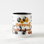 リトルカボチャハッピーハローウィンパーティーバルーンファンキー ツートーンマグカップ (中央)