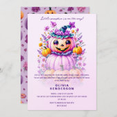 リトルカボチャハロウィーンベビーシャワー 招待状 (正面/裏面)