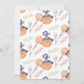 リトルカボチャハローウィンパーティフード1st誕生日 招待状 (裏面)