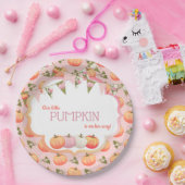 リトルカボチャパッチ女の子ベビーシャワーピンクピーチ ペーパープレート (パーティー)