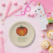リトルカボチャパーソナライズされた秋の赤ちゃんシャワー ペーパープレート (パーティー)