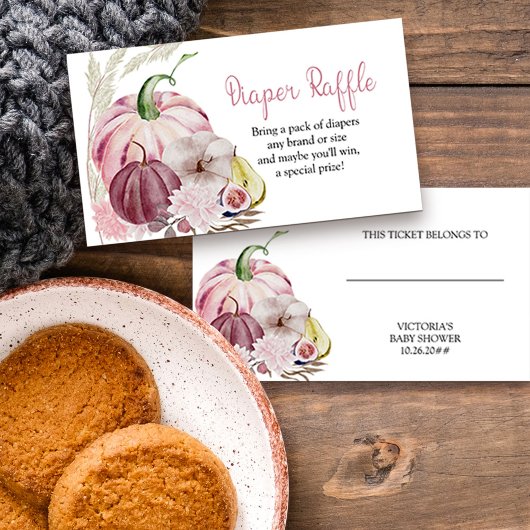 リトルカボチャピンクおむつラッフルエンクロージャカード エンクロージャーカード