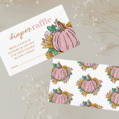 リトルカボチャピンクおむつラッフルベビーシャワー エンクロージャーカード