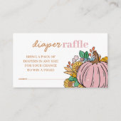 リトルカボチャピンクおむつラッフルベビーシャワー エンクロージャーカード (正面)