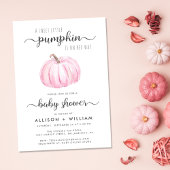 リトルカボチャピンクウォーターカラーベビーガールシャワー 招待状