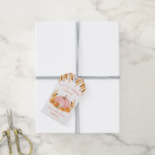 リトルカボチャピンクガールベビーシャワーメッセージカード ギフトタグ (より糸付き)