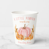 リトルカボチャピンクガールベビーシャワー紙カップ 紙コップ (裏面)