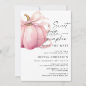 リトルカボチャピンクガールベビーシャワー 招待状 (正面)